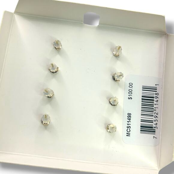 NEW Macy's Gemstone Stud Earrings 18k Gold over Sterling Silver 5-9/10 ct. t.w. - Picture 5 of 14